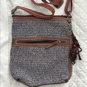 The Sak Brown and Blue Crossbody Bag with Adjustable Strap